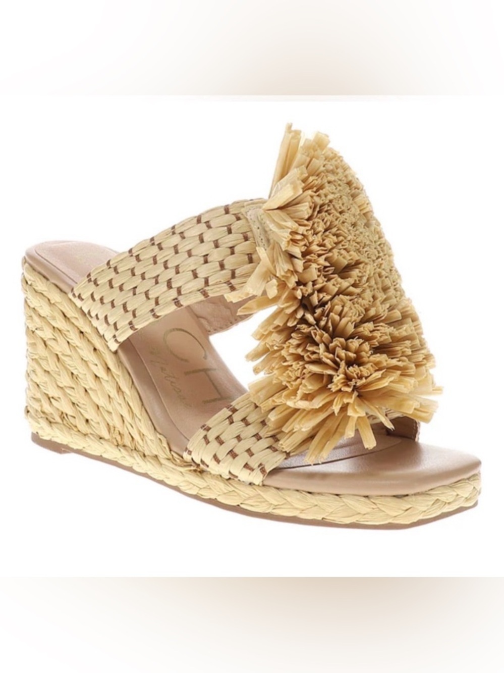 Beach By Matisse Cape Cod Wedge Sandals Slip On Raffia Fringe Shoes Size 8 New